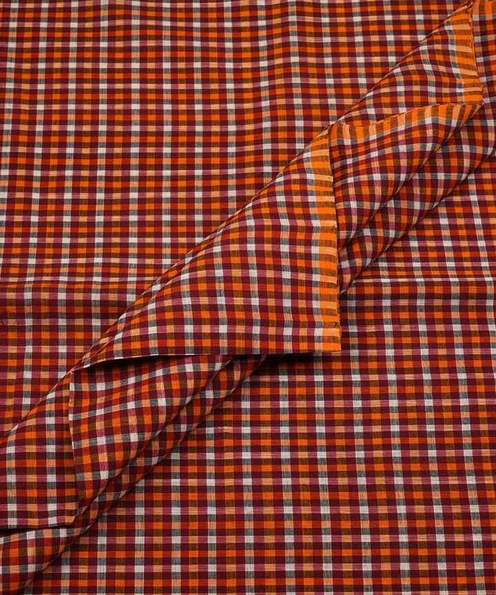 1.5m Multi color hand woven checks cotton mangalgiri material