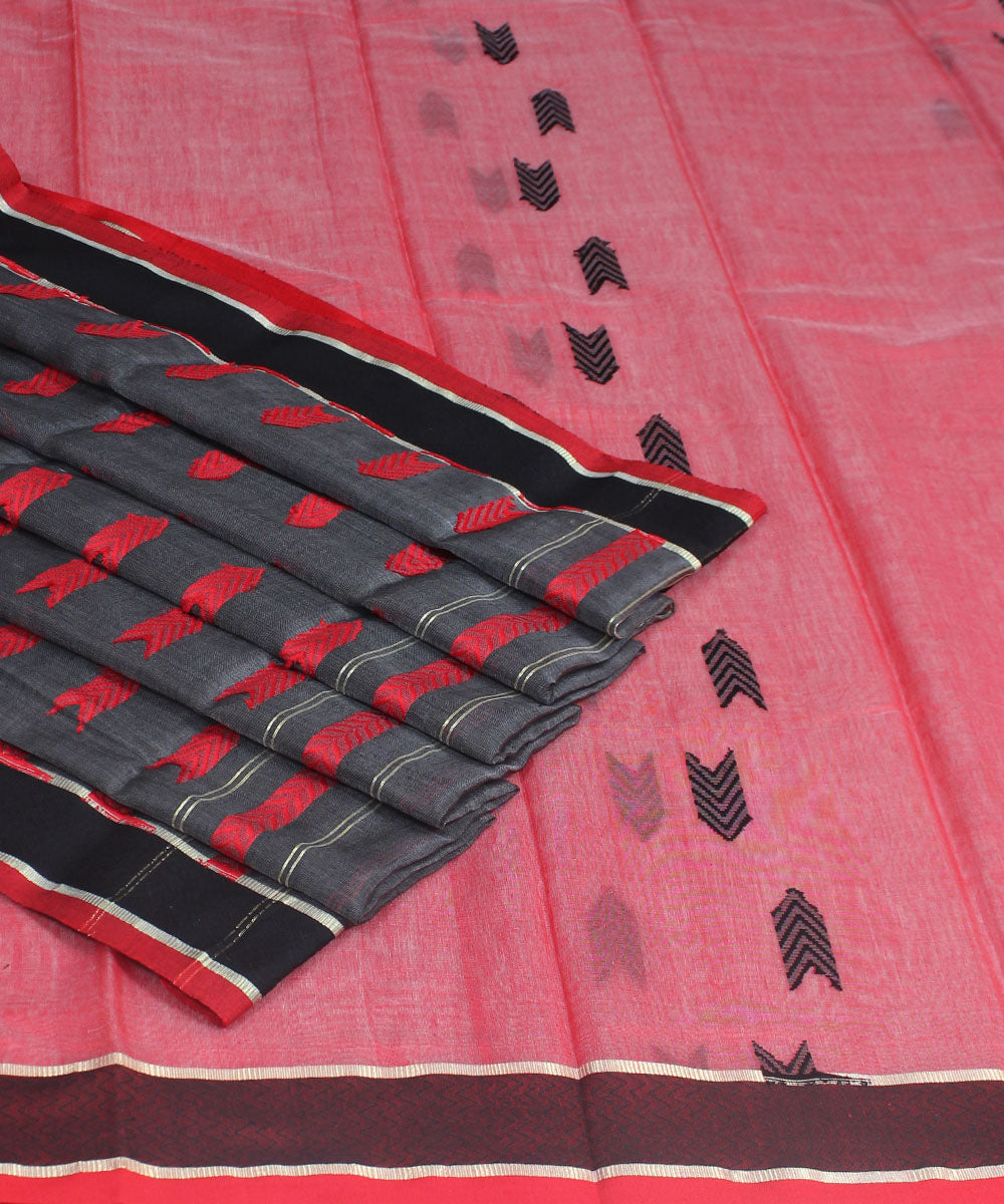 Bengal Handwoven Peach Pink Saree