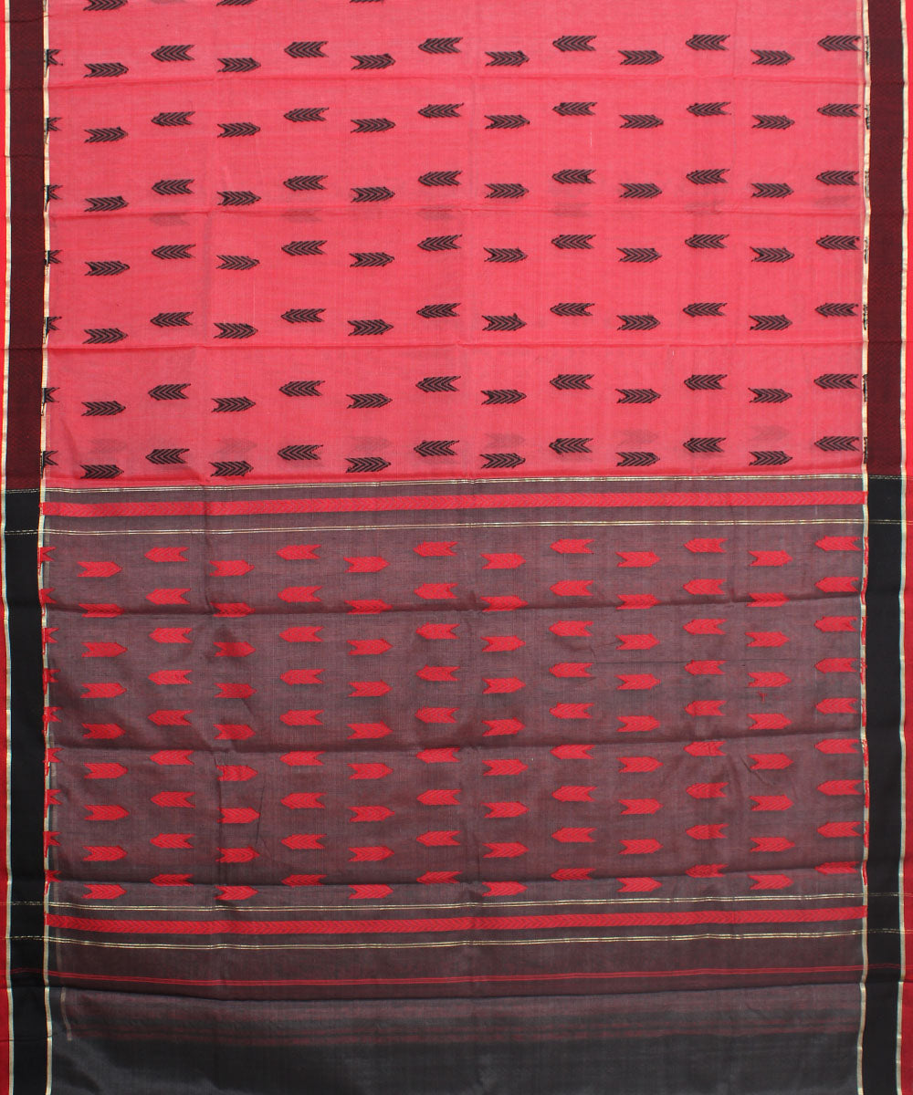 Bengal Handwoven Peach Pink Saree