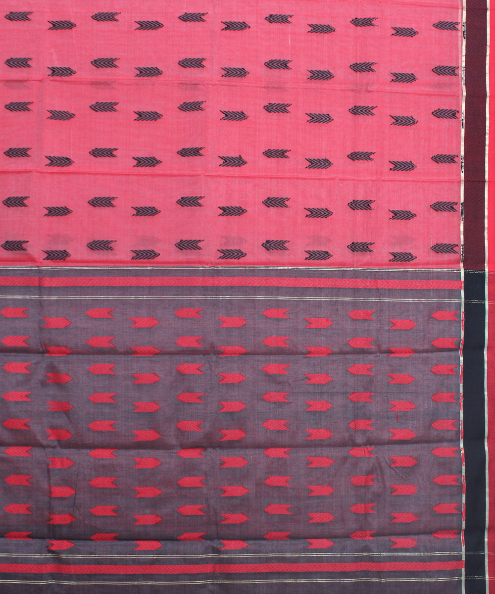 Bengal Handwoven Peach Pink Saree