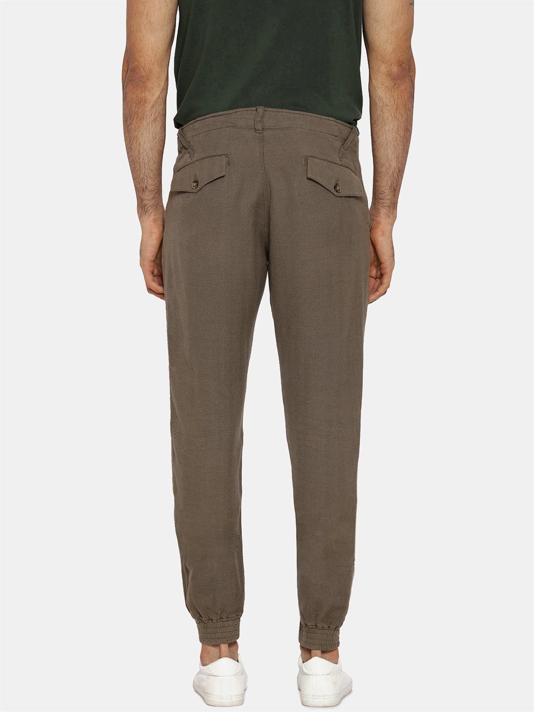 Khaki herringbone pant