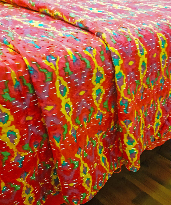 kantha work double layered premium cotton bedcover (Double Bed)