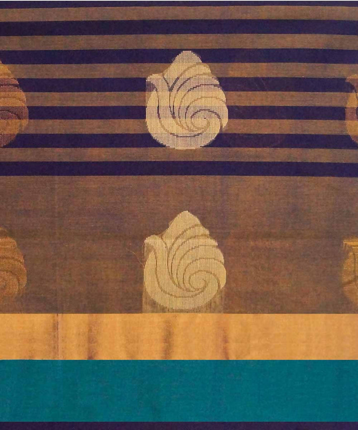 Navy blue handwoven salem cotton saree