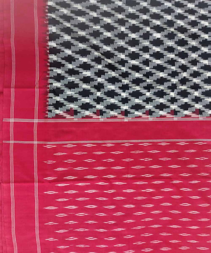 Cool black with white handloom cotton ikat pochampally saree