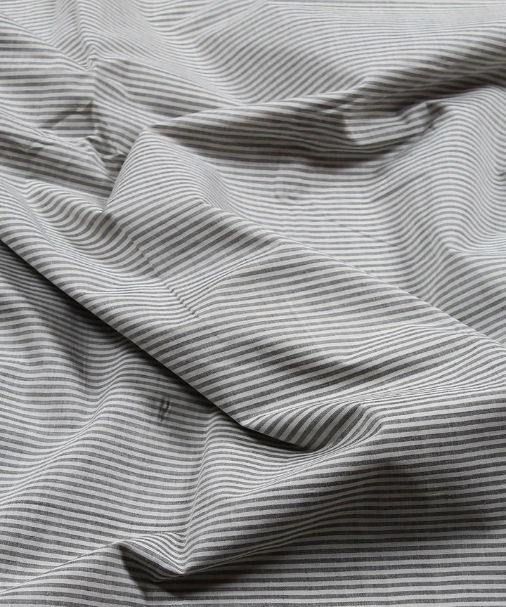 1m Mangalagiri Grey Stripe Handwoven Fabric