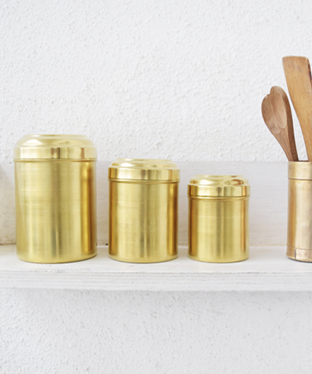 Handmade brass vintage grain box