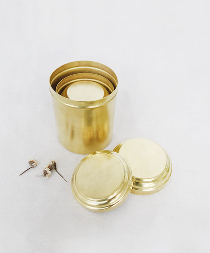 Handmade brass vintage grain box