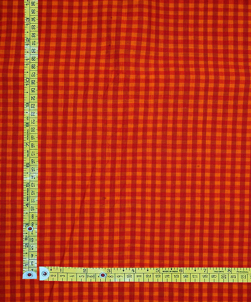 0.7m Multicolor handwoven checks cotton mangalgiri fabric
