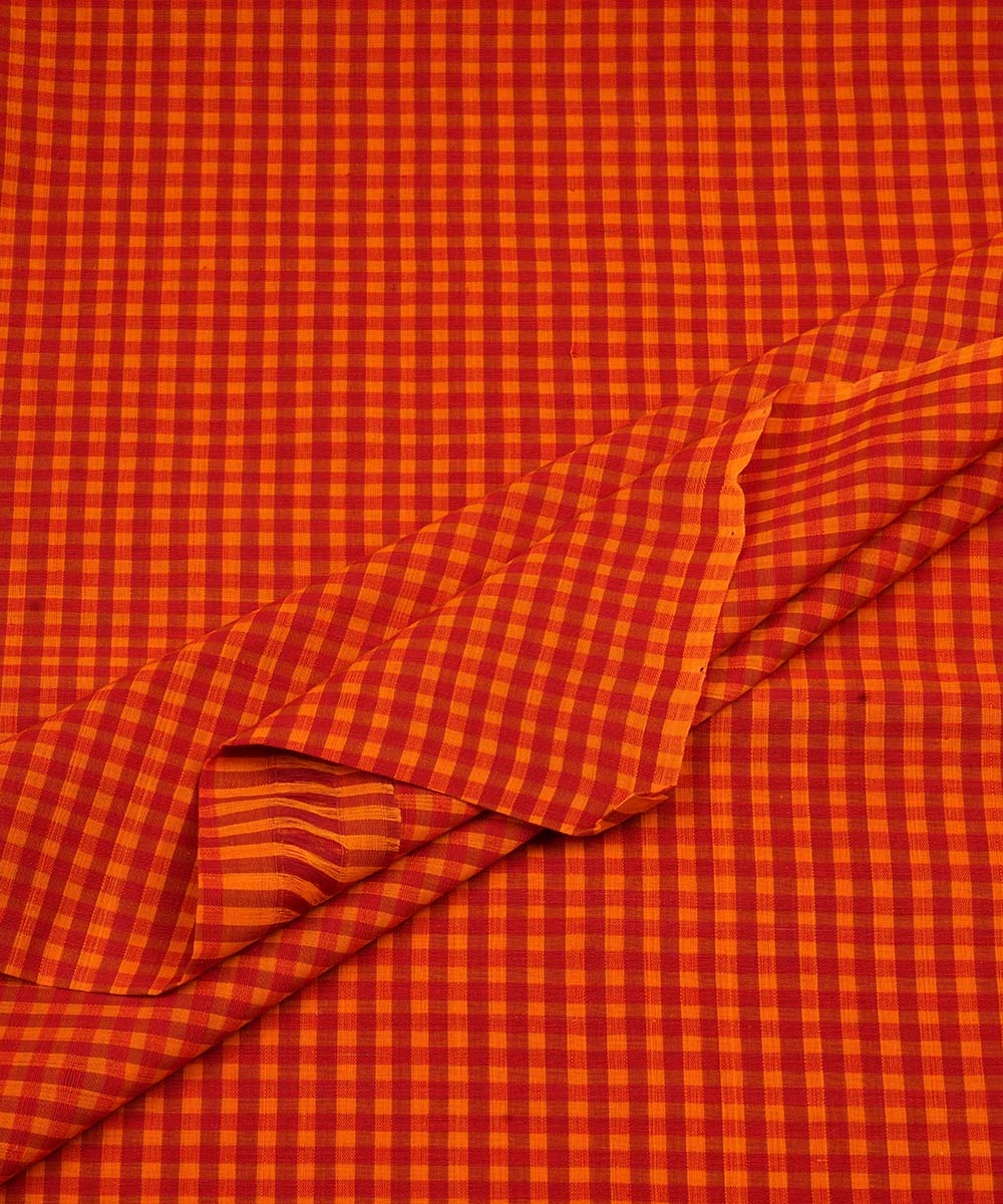 0.7m Multicolor handwoven checks cotton mangalgiri fabric