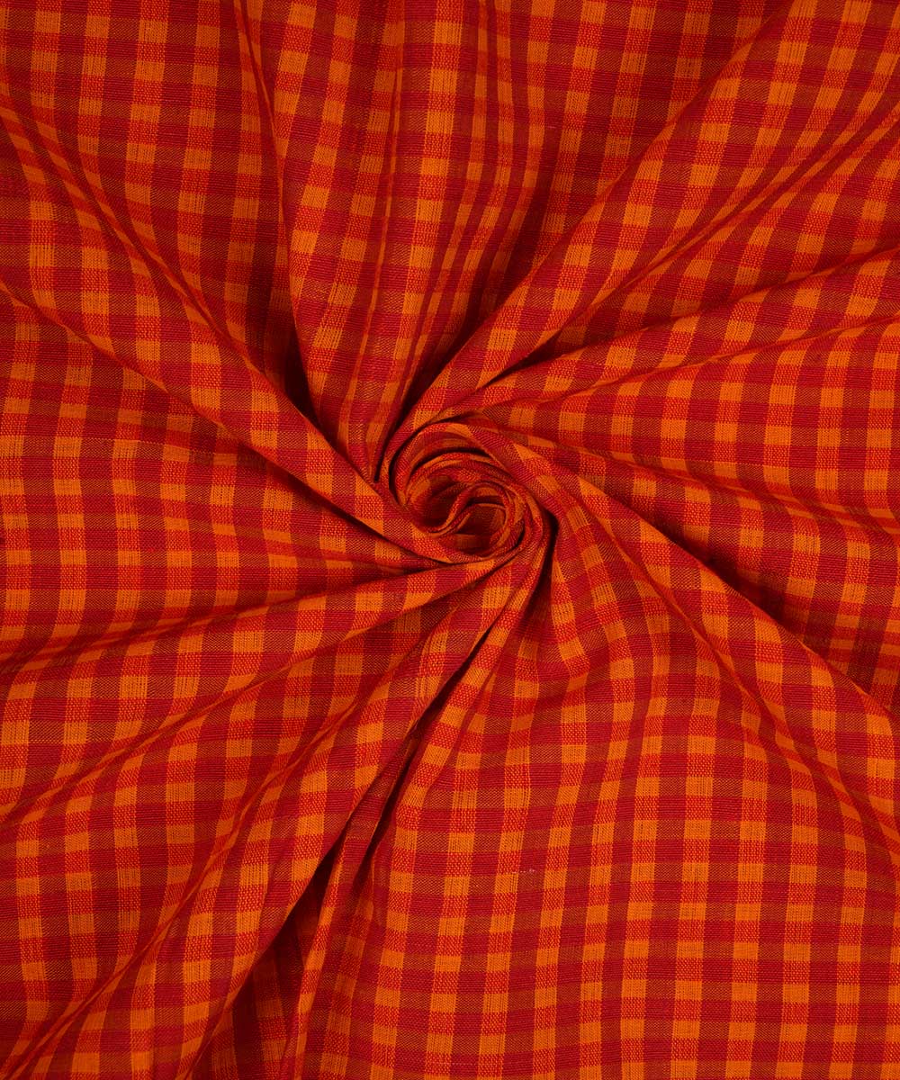0.7m Multicolor handwoven checks cotton mangalgiri fabric