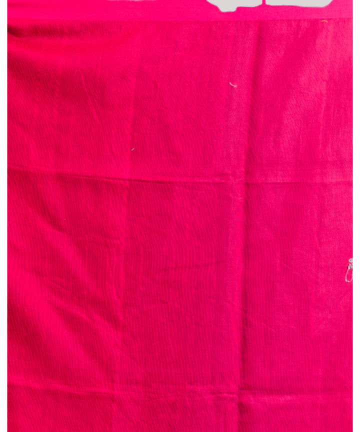 Orange pink handwoven bengal matka silk saree