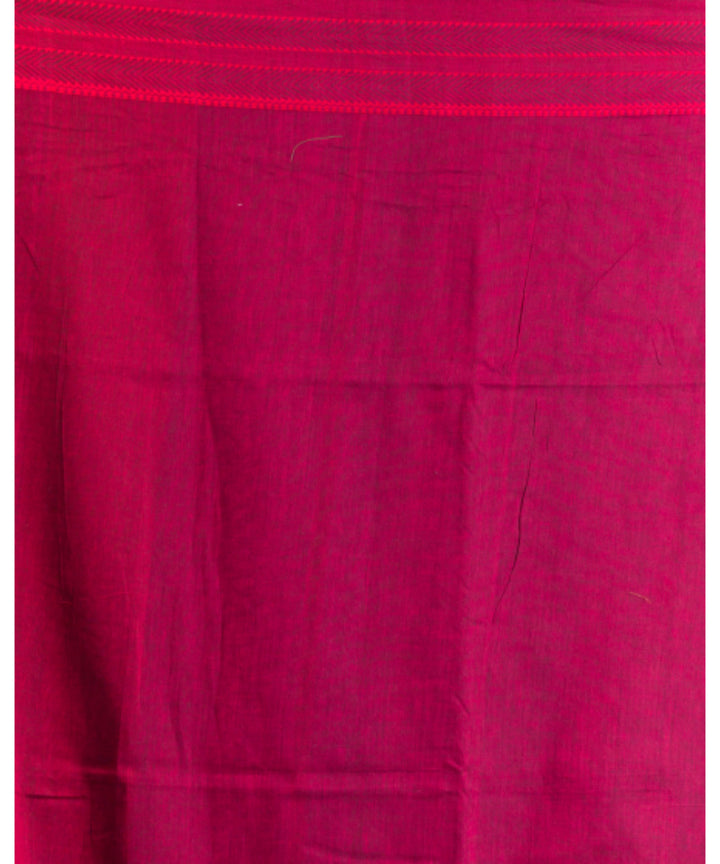 Purple and red handwoven bengal cotton jamdani saree