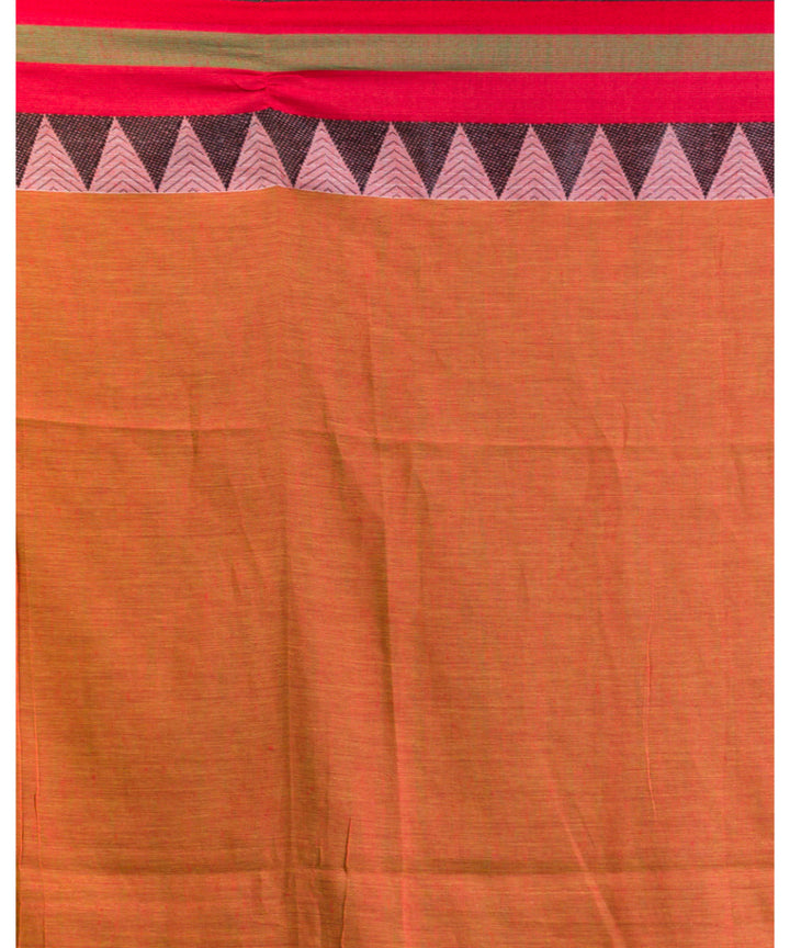 Orange and red handwoven bengal cotton begumpuri saree