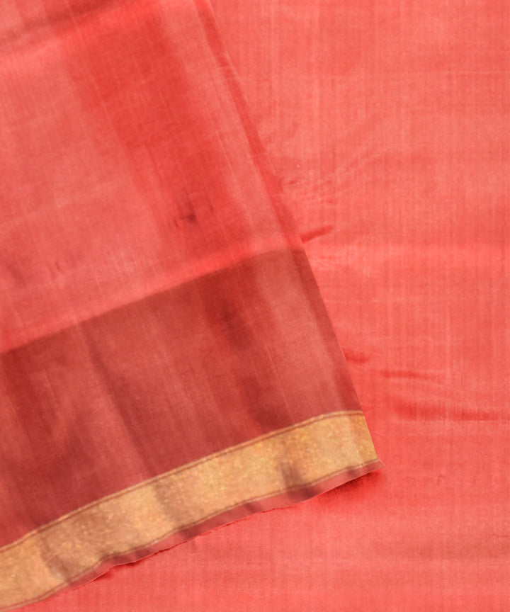 Brown and maroon silk handloom patola saree