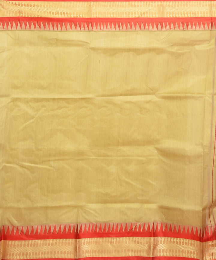 Green and red handloom garad silk saree