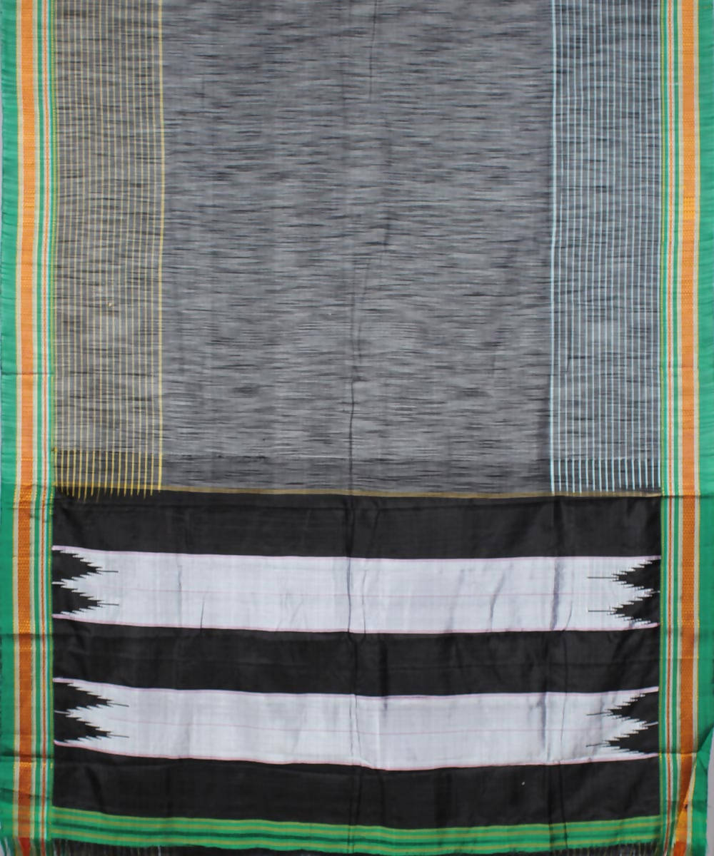 dark grey handwoven chikki paras border ilkal saree