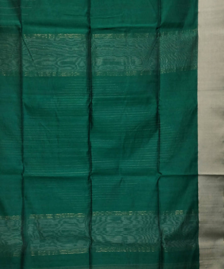 Dark green handloom silk cotton maheshwari saree
