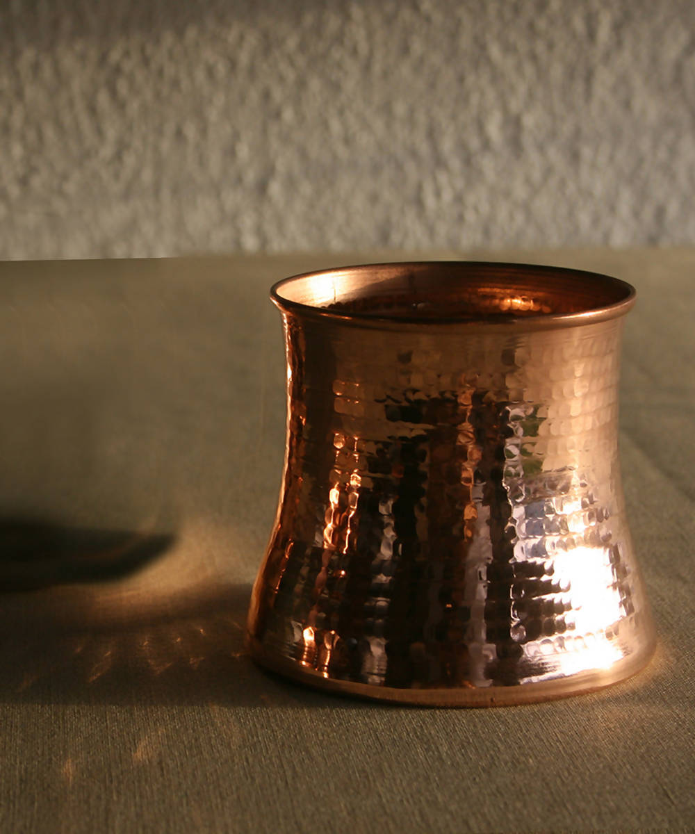 Handmade copper concave tumbler