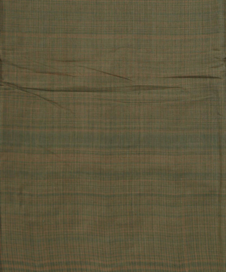 0.4m Green and beige checks handloom cotton fabric