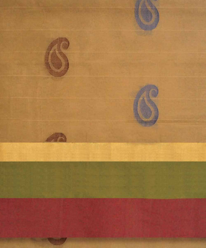 Peanut brown handwoven salem cotton saree