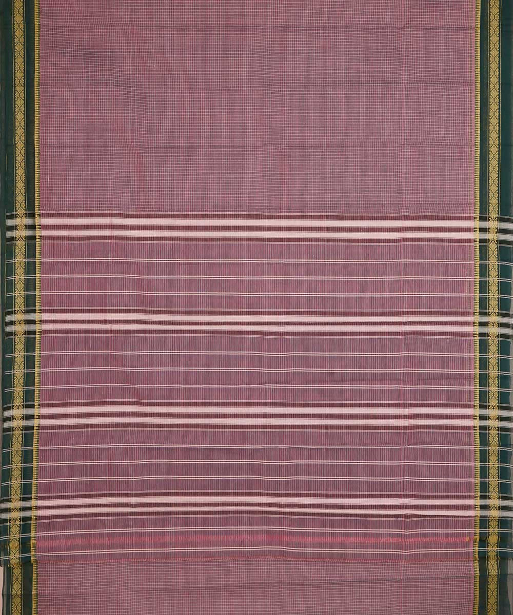Light lavender handwoven cotton narayanpet saree