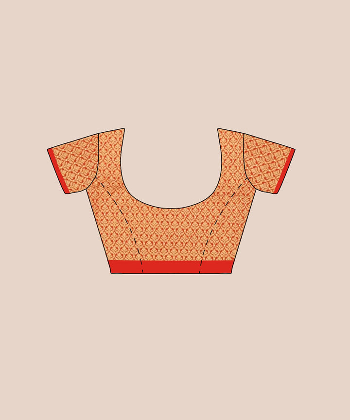 Orange handloom silk katan banarasi saree