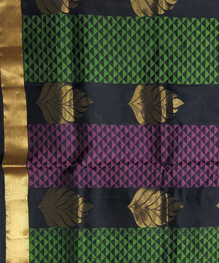 Black handloom soft silk saree