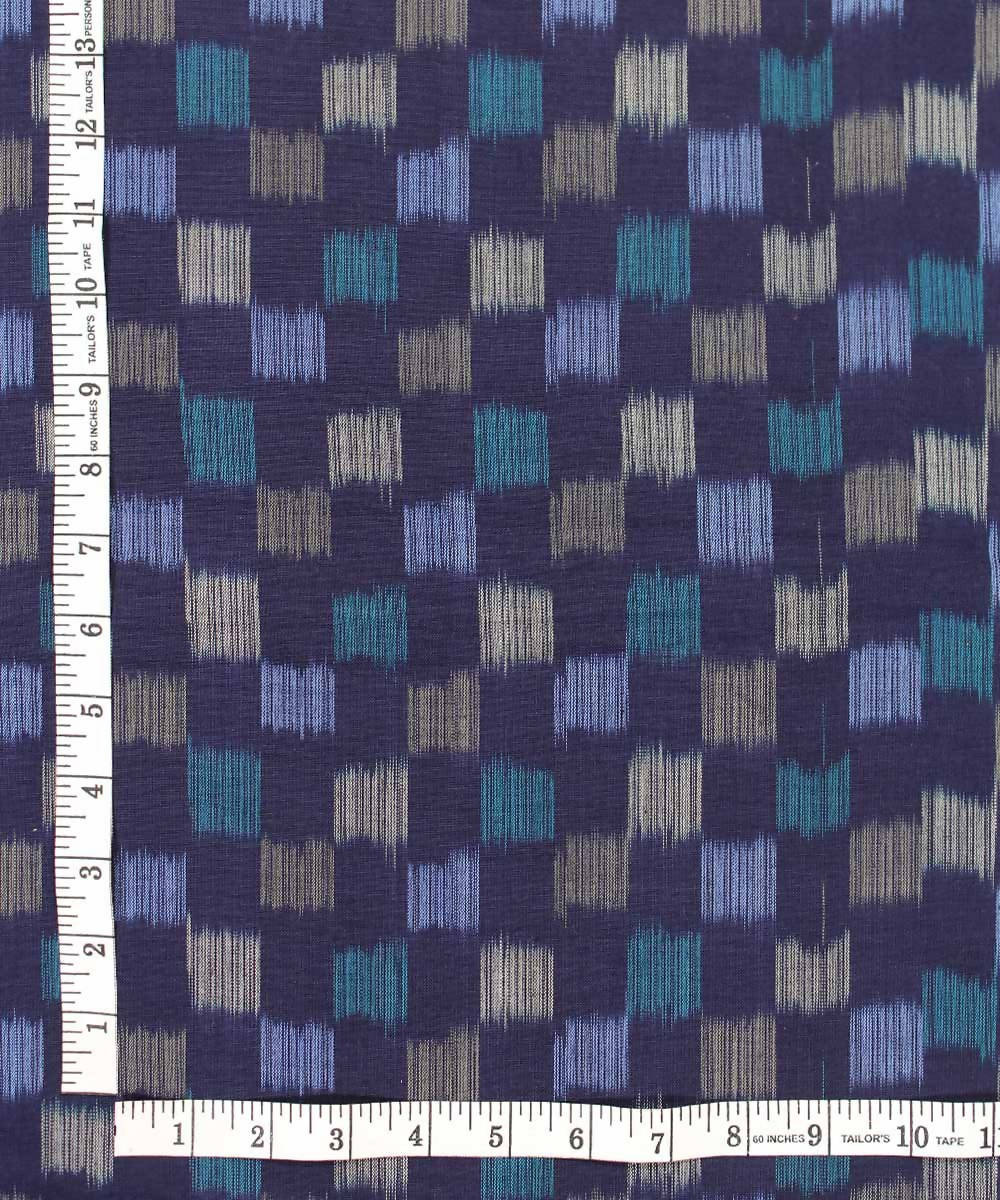 handwoven multicolour checkered ikat fabric