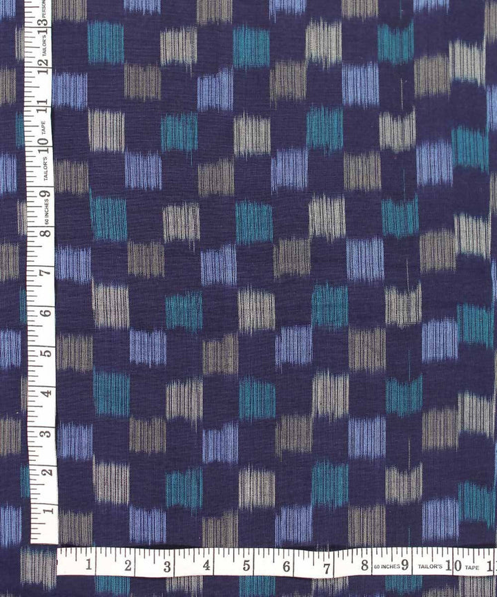 handwoven multicolour checkered ikat fabric