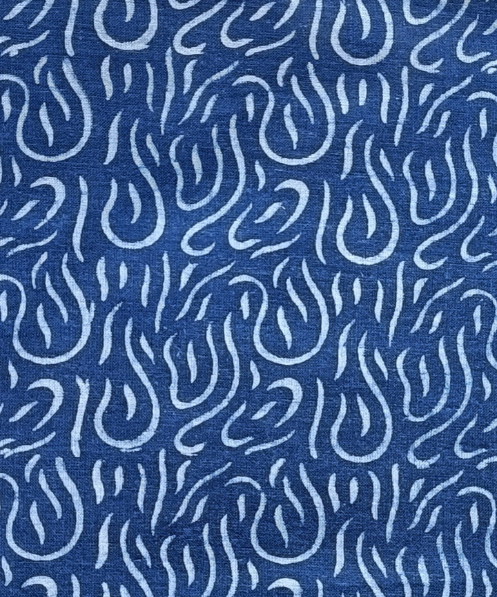 2.5m Indigo white dabu print handspun hand loom cotton kurta material