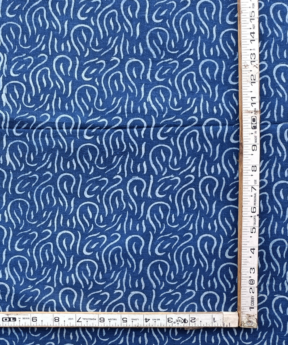 2.5m Indigo white dabu print handspun hand loom cotton kurta material