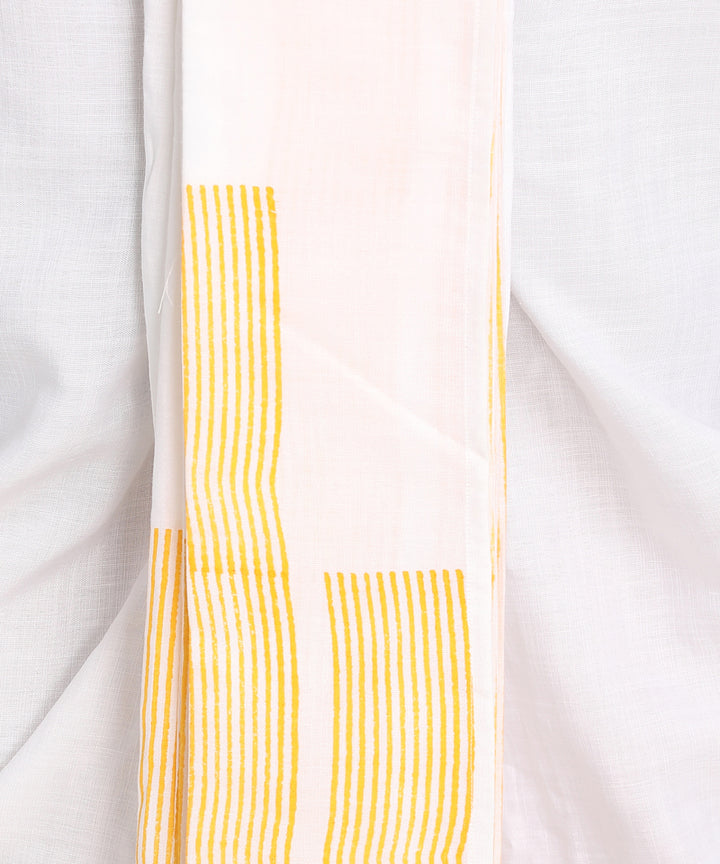 White cotton ready to wear stitched handblock print dhoti