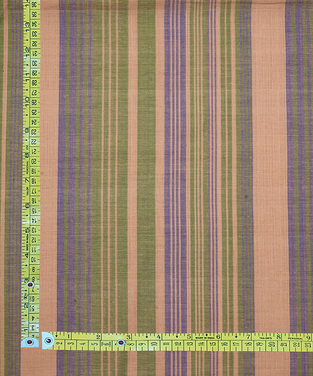 0.Multi color handloom stripe cotton mangalagiri fabric