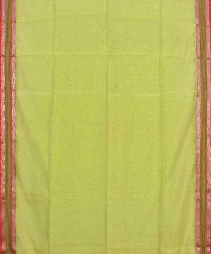 Handloom Lemon Yellow Maheshwari Sico Saree