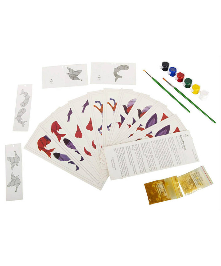 Handmade DIY Educational Colouring Kit Gond Painting of Madhya Pradesh