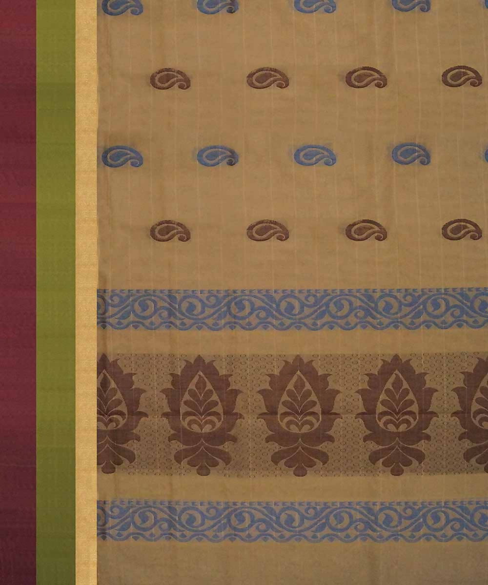 Peanut brown handwoven salem cotton saree