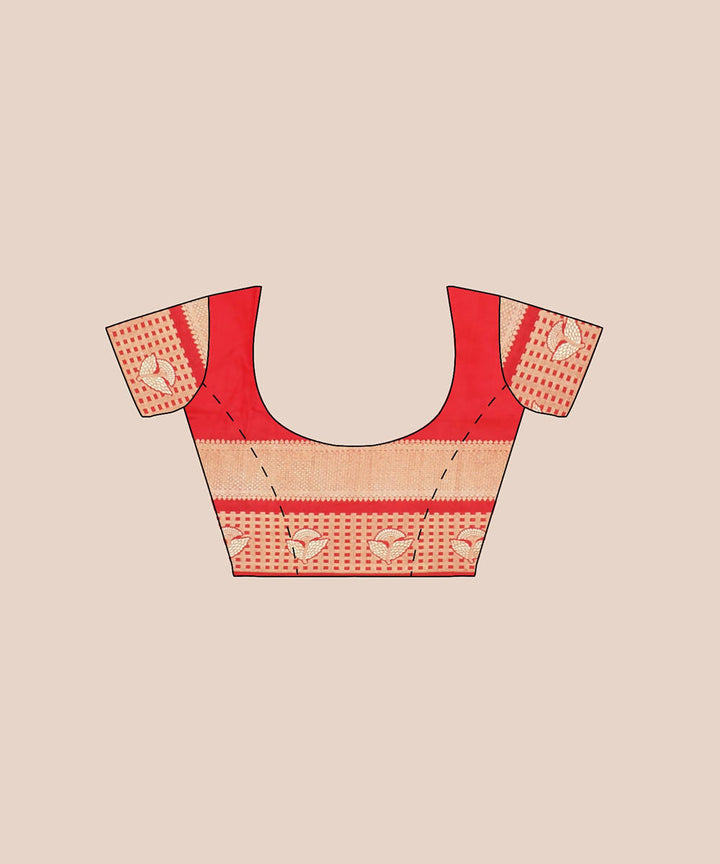 Red handloom silk katan banarasi saree