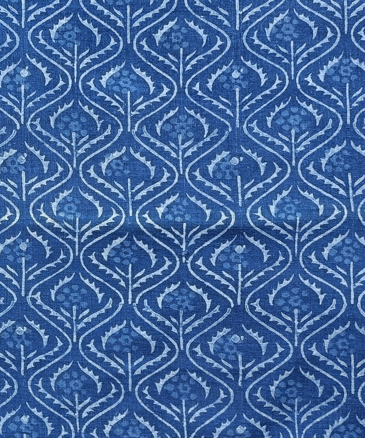 2.5m Indigo white dabu print hand spun handwoven cotton kurta material