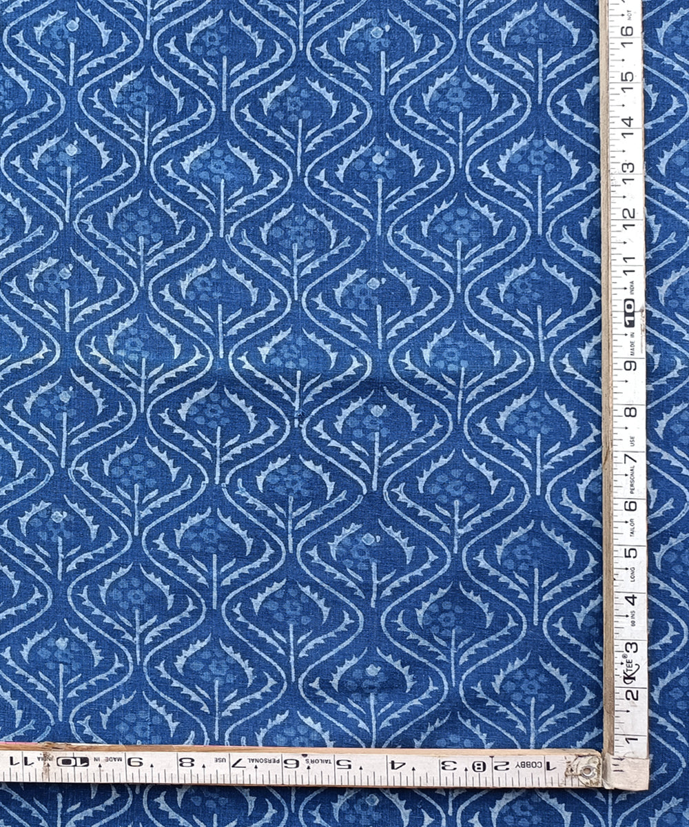 2.5m Indigo white dabu print hand spun handwoven cotton kurta material