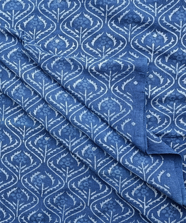 2.5m Indigo white dabu print hand spun handwoven cotton kurta material