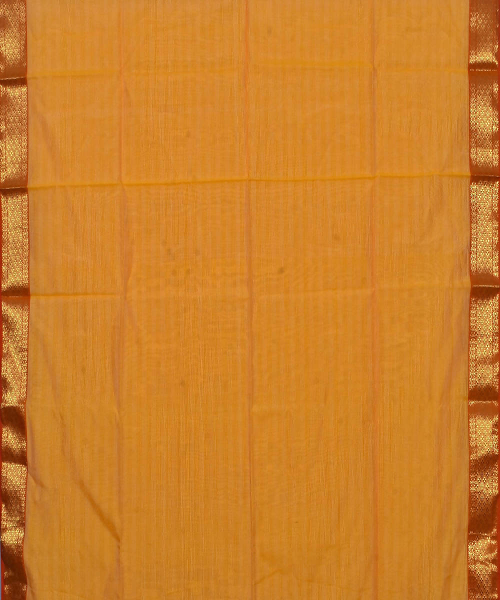 Handloom Light Orange Maheshwari Sico Saree