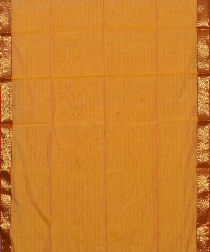 Handloom Light Orange Maheshwari Sico Saree