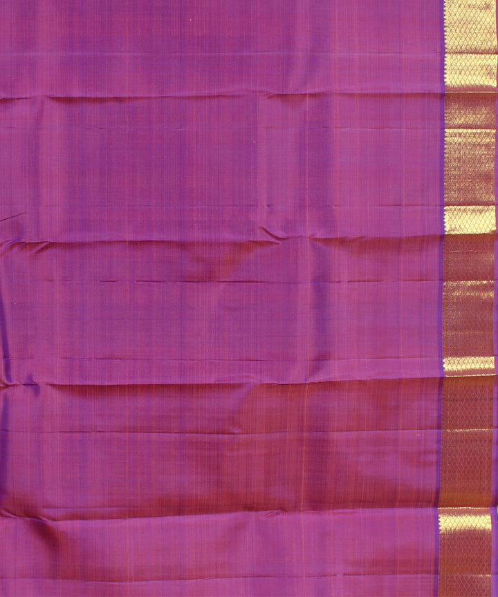 Orange purple handwoven karnataka silk saree
