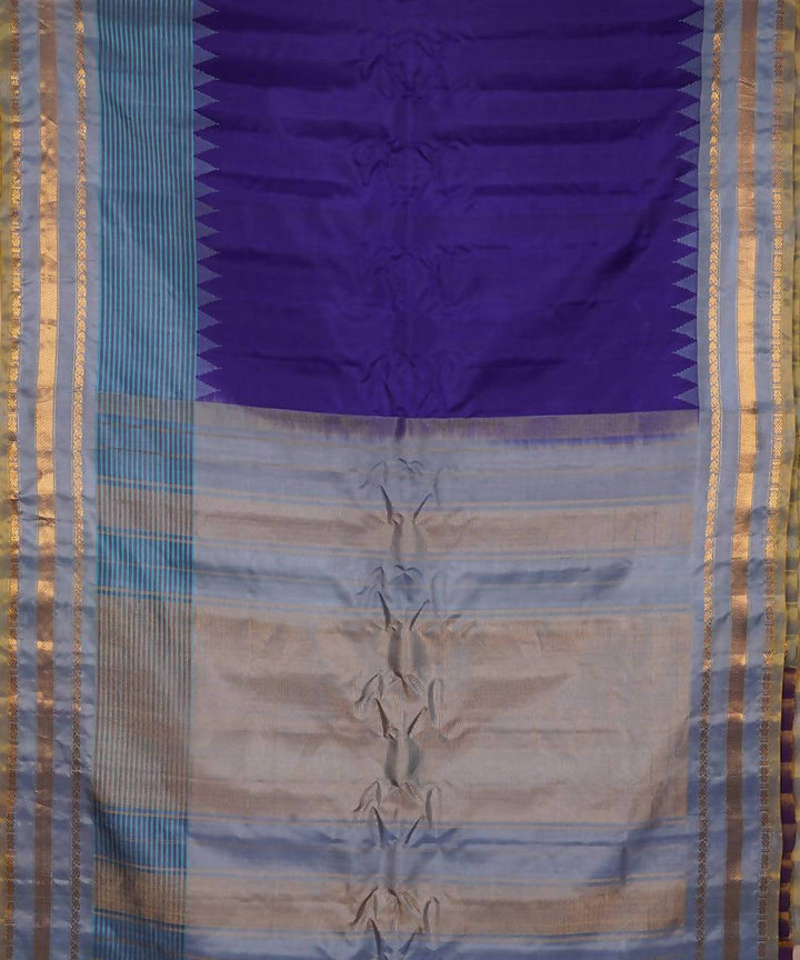 blue handloom gadwal silk saree