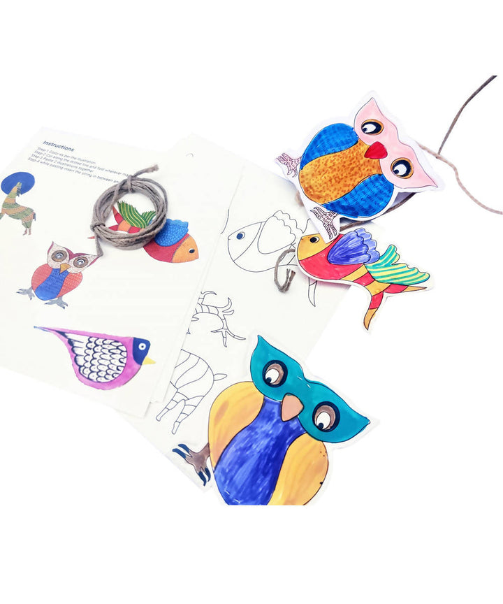 Potli diy craft kit christmas decor of gond art forest friends(age 6)