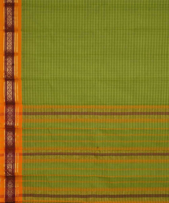 Light green handwoven cotton narayanpet saree