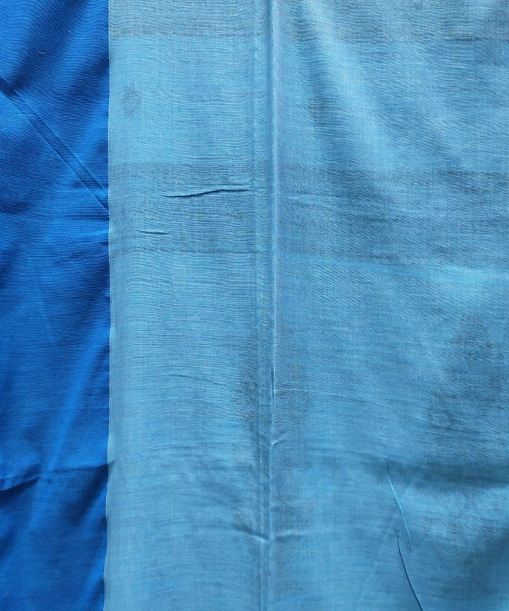 Grey navy blue handwoven cotton saree