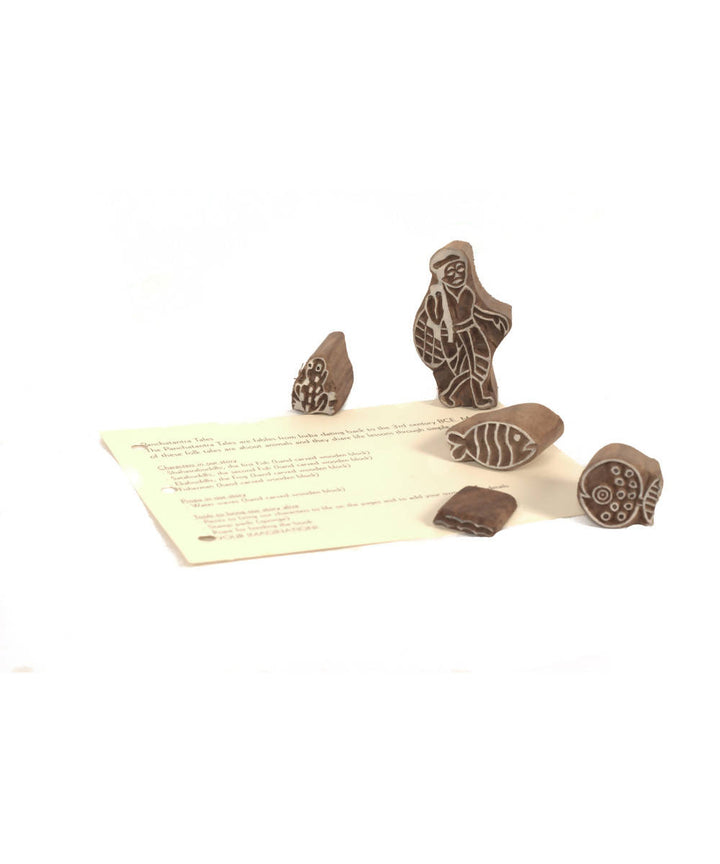 Block Print DIY Craft Kit Panchatantra Story (Two Fishes & The Frog)