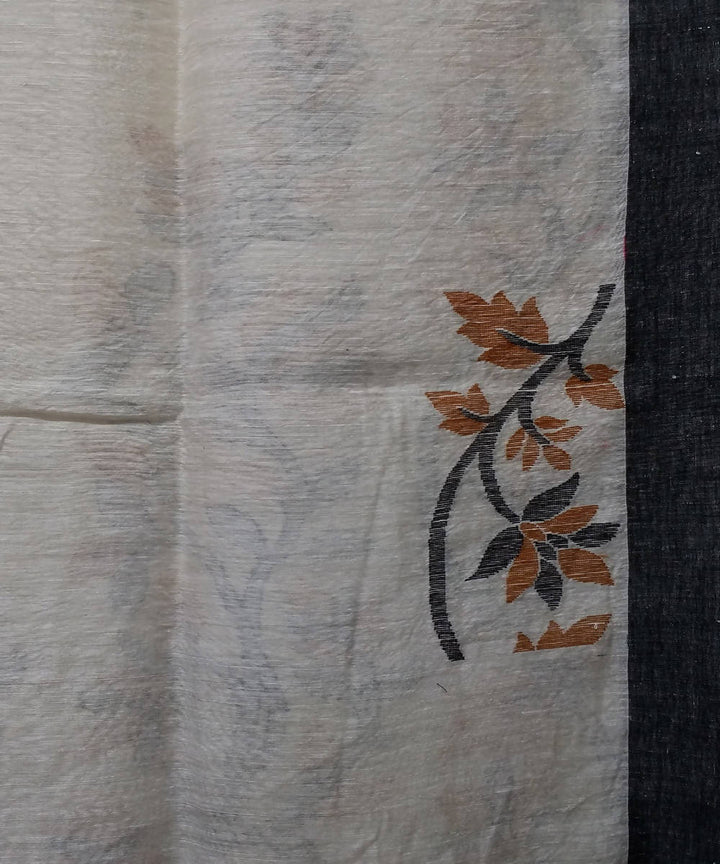White Matka Silk Handloom Bengal Saree