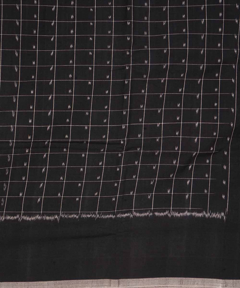 Black handloom cotton ikat pochampally saree